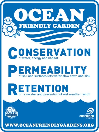 A blue and white sign describing OFG principles of CPR