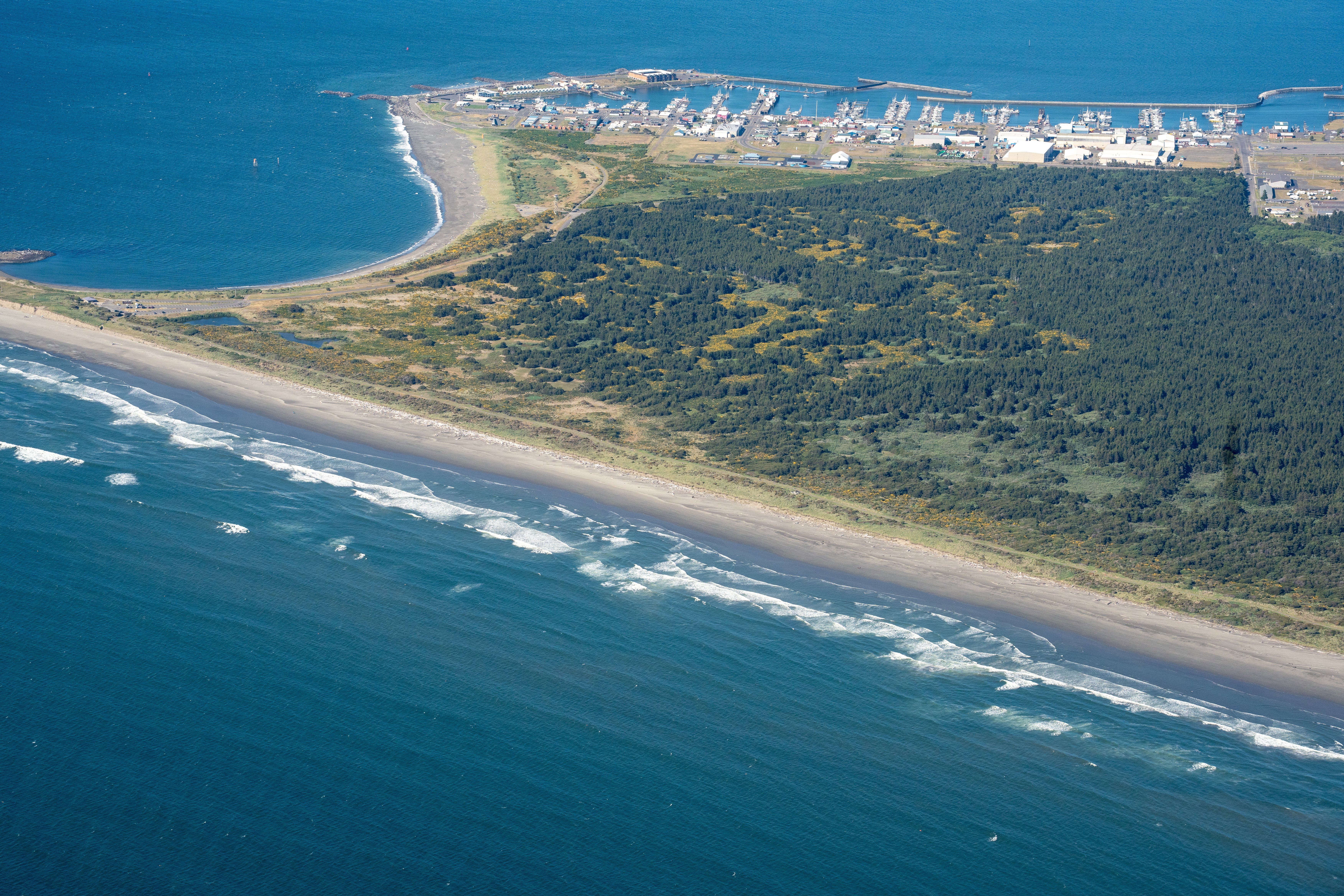 A view of Westport Light State Park from above