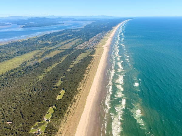 View of the coastline from above 