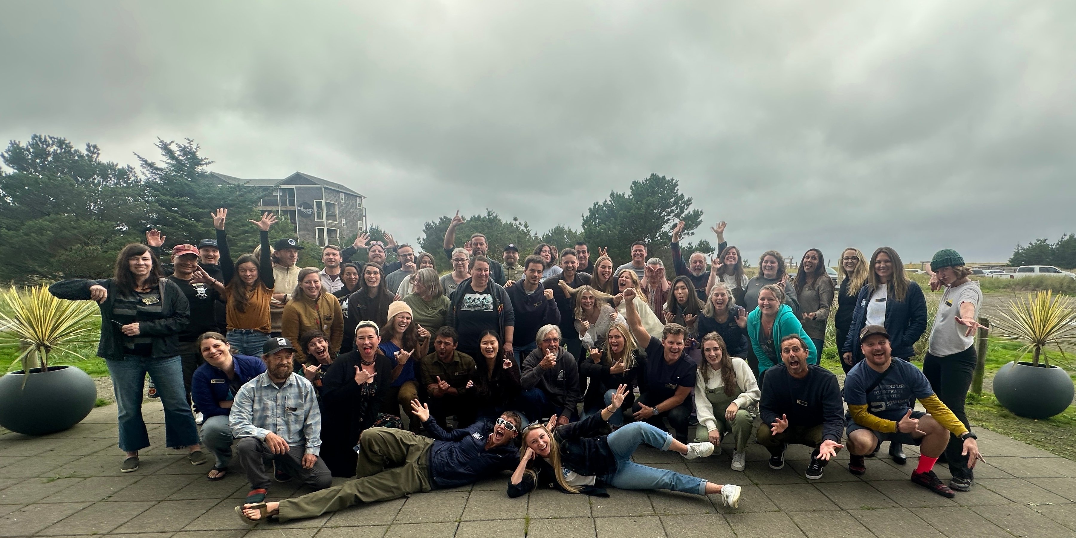 Our 2023 Casccadia Conference crew posing outside of the Adrift Hotel