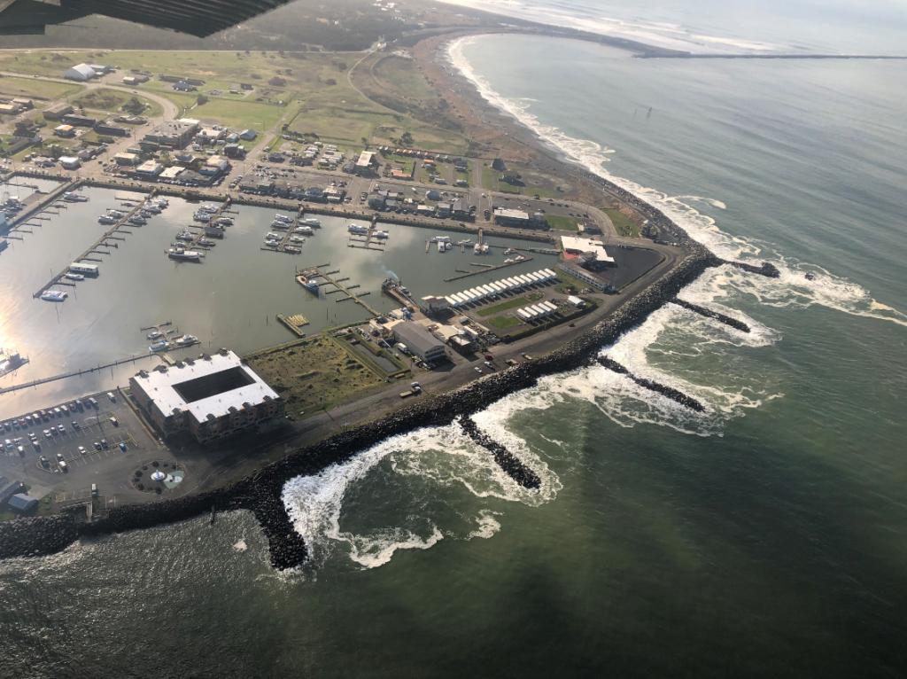 An aerial view of Westport